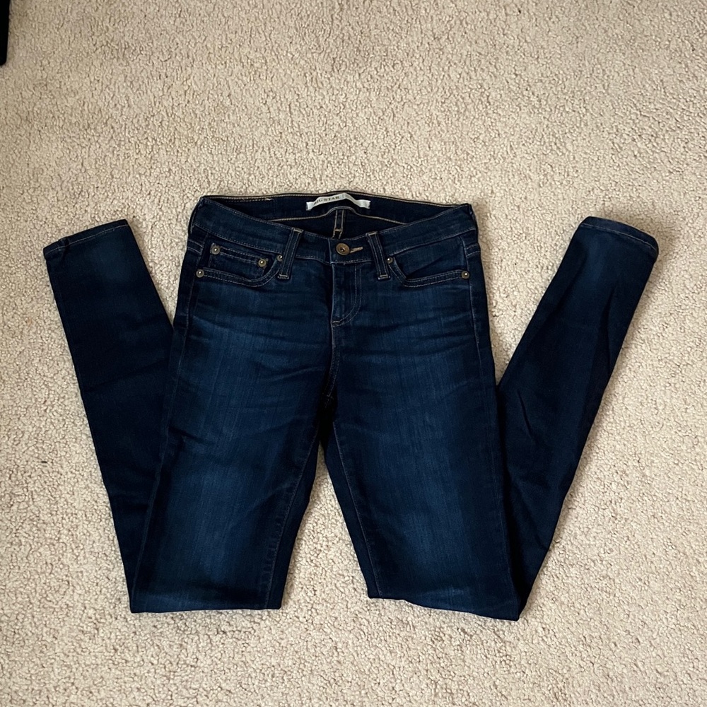 Big Star Alex Skinny Dark Wash Denim with fade, 0/24, like new